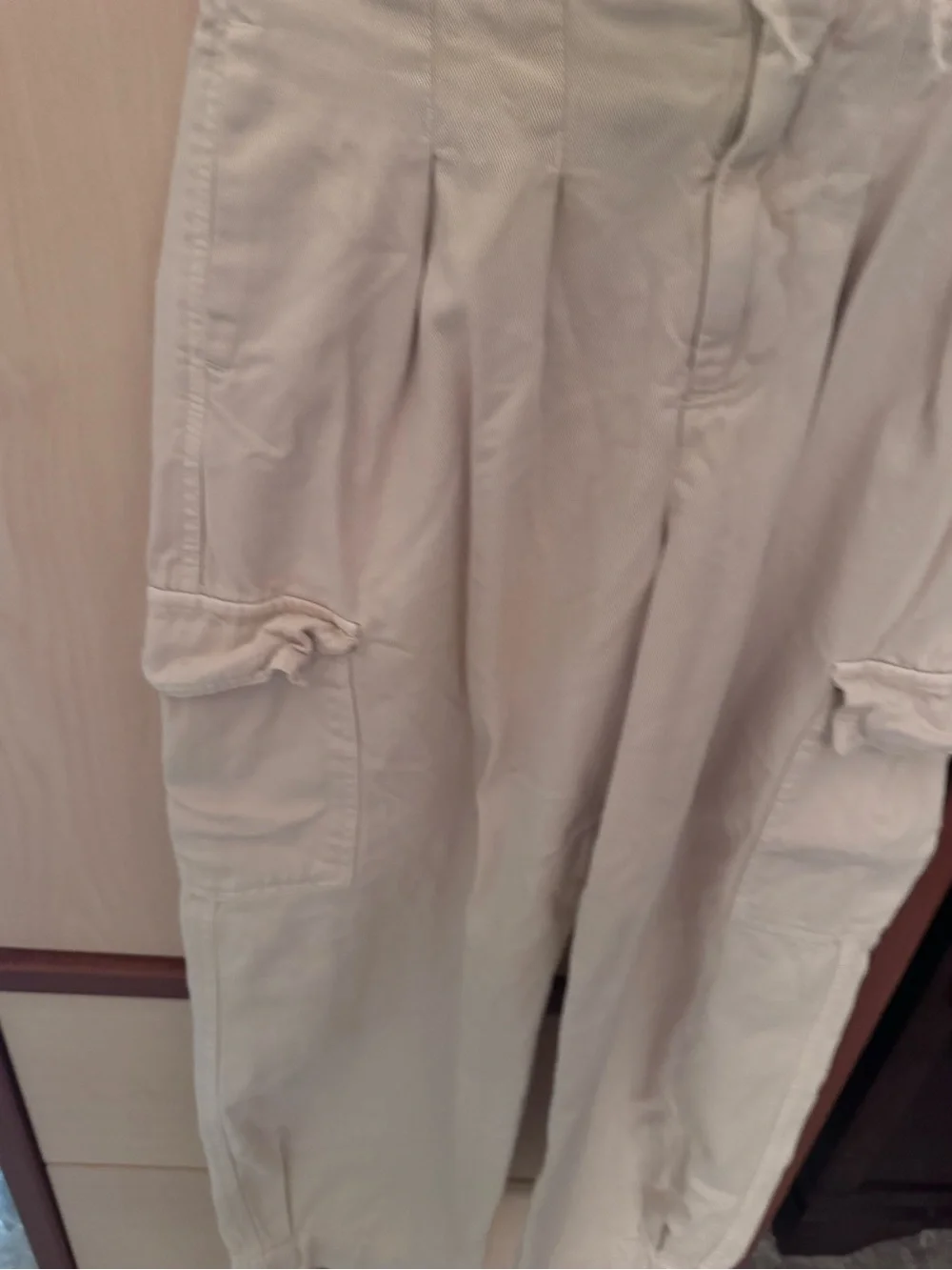 ZARA Kids Girl Beige Cargo Pants Size 11-12 Utility Pants